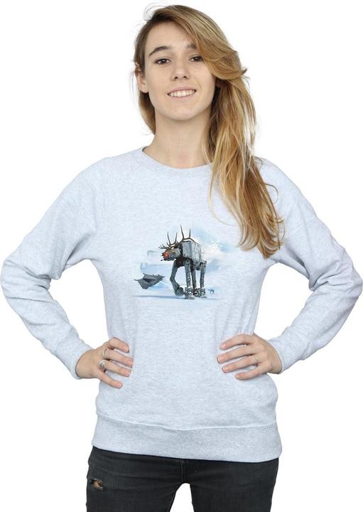 Actual product image Star Wars Womens/Ladies Christmas AT-AT Reindeer Sweatshirt (S)