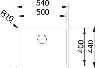 Produktbild Blanco Claron 500-U Durinox (Unterbauspüle, 44 cm, 54 cm)