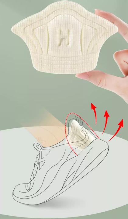 Immagine prodotto Stride Fersen Einlage Anti-Rutsch / Ultraweiche Stoff Pads / Massage Einlagen für Turnschuhe - 1 Paar Weiss