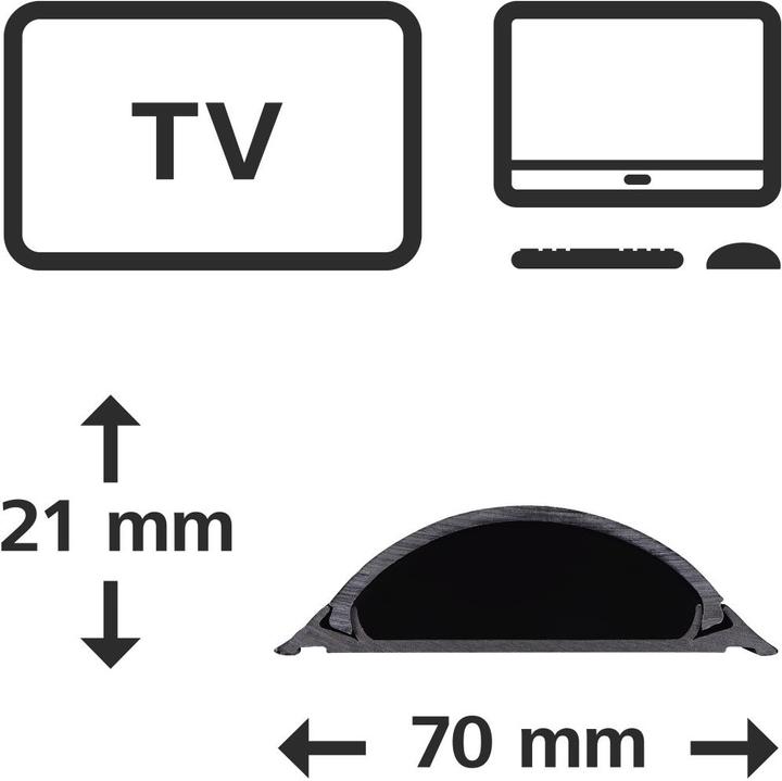Immagine prodotto Hama Canalina per cavi in plastica, semicircolare (Tubazione, 100 cm)