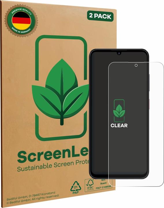 Produktbild ScreenLeaf Schutzfolie nachhaltiger Displayschutz Display Schutz Folie Klar Transparent (2 Stück, Blackview A55)