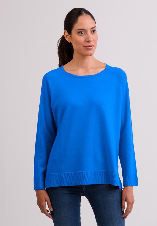 Cash-Mere Kaschmir Rundhals Pullover mit Seitenschlitzen (L)