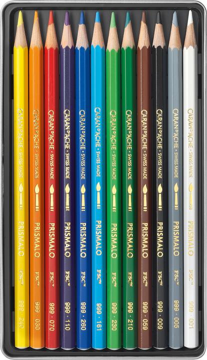 Produktbild Caran d'Ache Prismalo Aquarelle Metallschachtel (Mehrfarbig, 12 x)