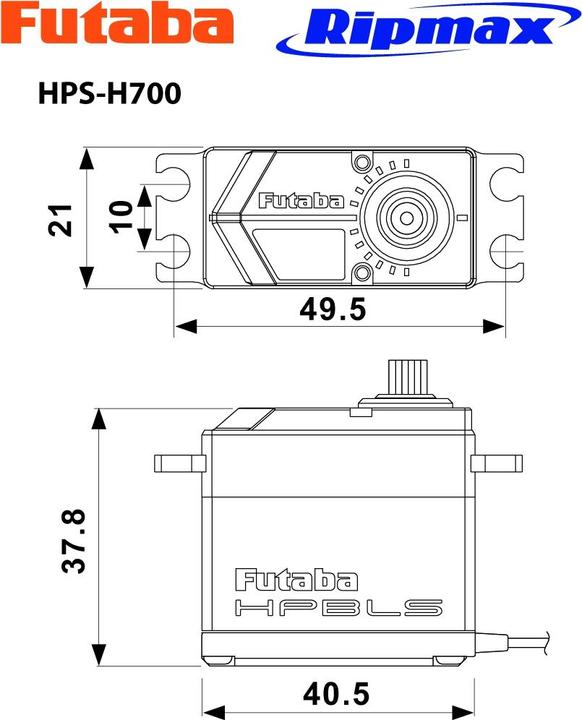 Produktbild Futaba Servo HPS HC700 Heli 0,08s/20,0kg