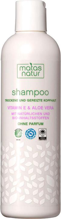 Actual product image Matas Shampoo for dry and irritated scalp with organic aloe vera and vitamin E (400 ml, Liquid shampoo)