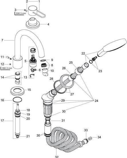 Image du produit hansgrohe Mitigeur monocommande 3 trous pour baignoire AXOR UNO Poignée chromée