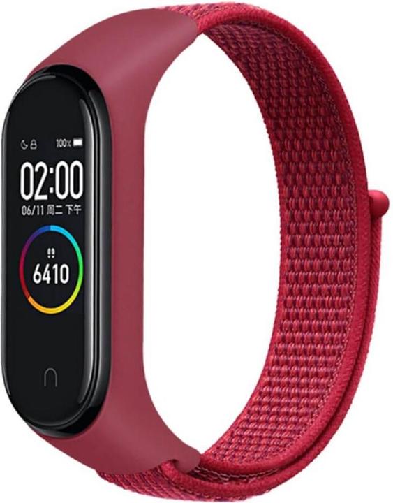 Immagine prodotto Cover-Discount Xiaomi Mi Band - Braccialetto in nylon con velcro rosso (Nylon, Mi Band 6, Mi Band 4, Mi Volume 3, Mi Volume 5)