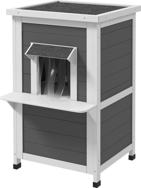 Actual product image PawHut Cat house with 2 levels and curtain (Cat)
