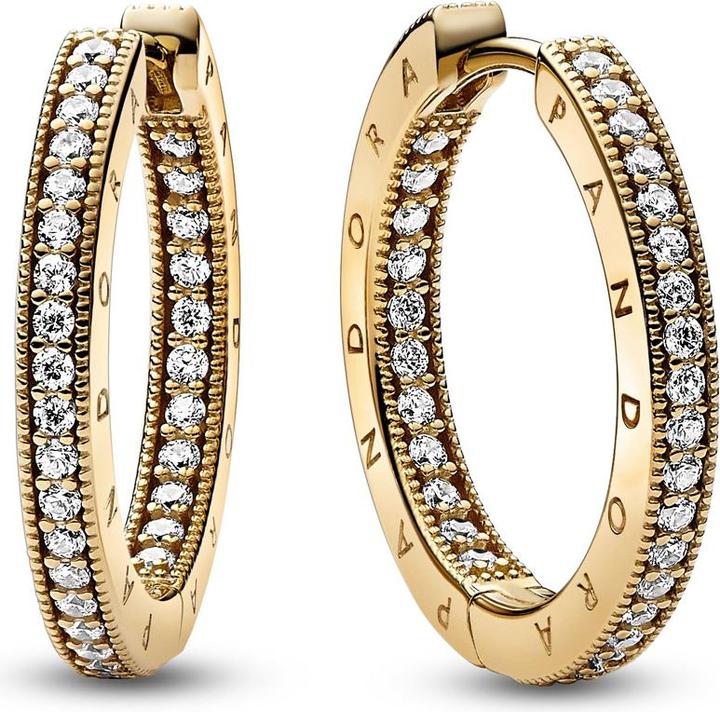 Produktbild Pandora Logo & Pavé Hoop (Vergoldet, Metall)