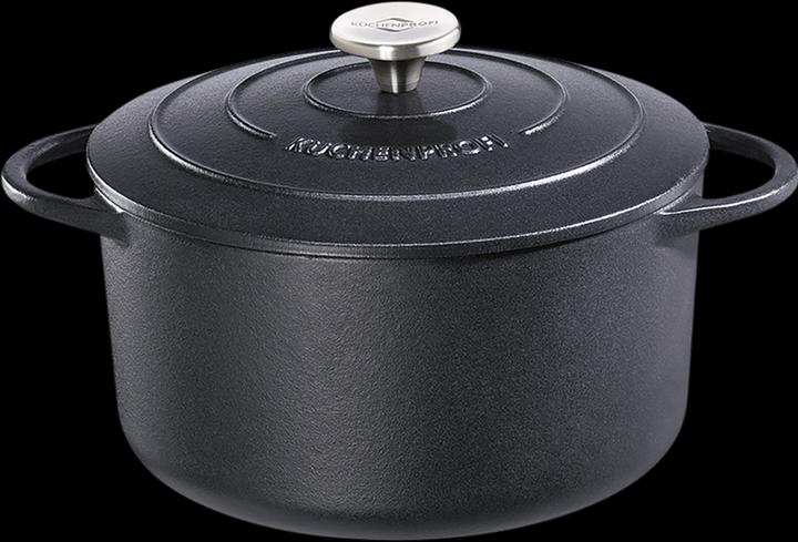 Immagine prodotto Küchenprofi Pentola per friggere in ghisa smaltata, nera (22 cm, Padella per friggere, Ghisa)