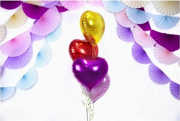 Produktbild Partydeco Folienballon Herz Dark Pink glänzend