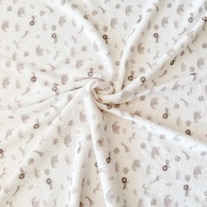 Actual product image Würfel & Mütze Stretch Safari towelling fabric