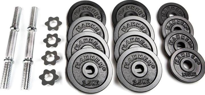 Immagine prodotto Hammer Fitness Set di manubri (4 x 2,5 kg, 2 x 1,25 kg)