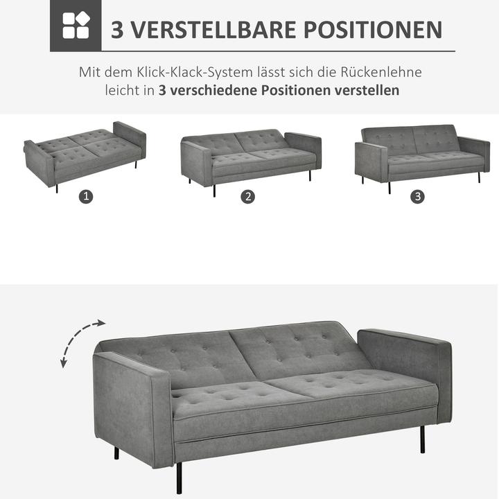 Produktbild Homcom Schlafsofa 3-Sitzer (3-Sitzer)