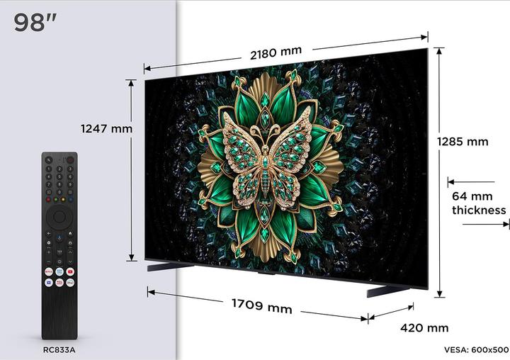 Actual product image TCL 98C6K (98", QLED, Mini-LED, 4K, 2025)