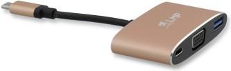 Actual product image LMP USB-C (m) to VGA & USB 3.0 (f) & USB-C charging Multiport Adapter, aluminium, gold *New (VGA, USB-C, 3.70 cm)