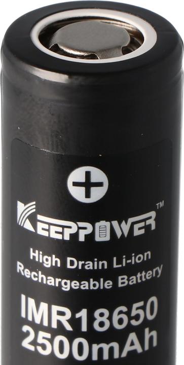 Actual product image Keeppower Battery IMR18650 high current cell (1 pcs., 18650, 2500 mAh)