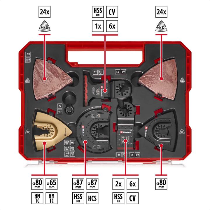 Immagine prodotto Einhell Multitool-Set, 708170, XXL-Case, 70-teilig