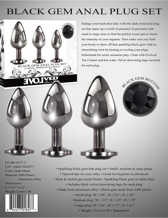 Produktbild Evolved Butt Plug "Black Metal"-Set