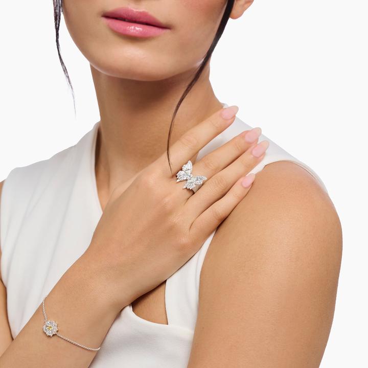 Produktbild Thomas Sabo Cocktailring Schmetterling Butterfly Paradise mit Steinen Silber (56, 925 Silber)