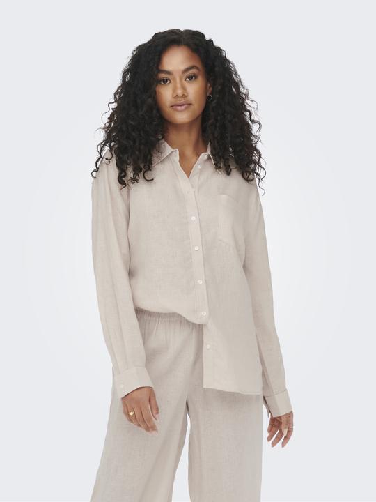Actual product image Only Plain linen mix shirt (L)