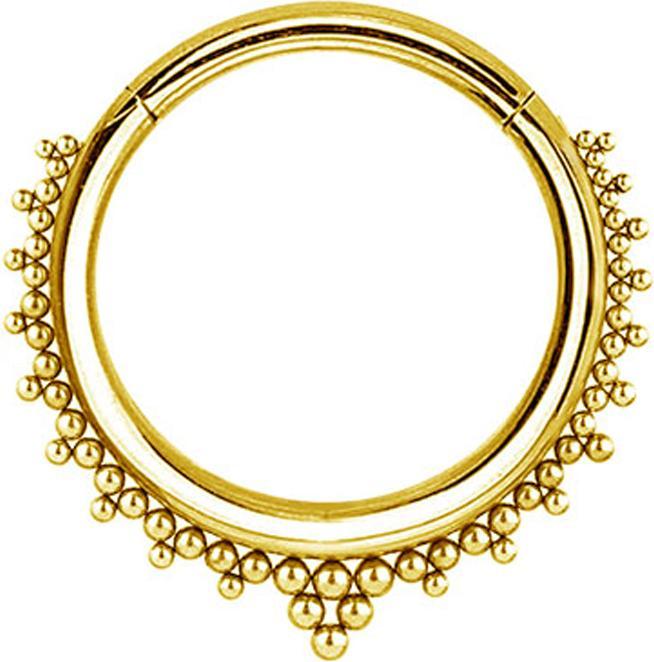 Star Piercing Ohrgewicht Segmentring klappbar vergoldet Kugeln Dreiecke (Chirurgenstahl 316L)