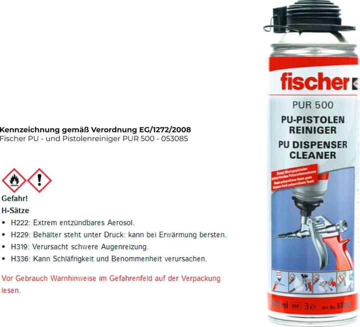 Produktbild Fischer PU- und Pistolenreiniger PUR 500 (500 ml)