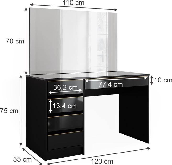 Immagine prodotto Vicco Sherry con specchio (120 x 75 x 55 cm)