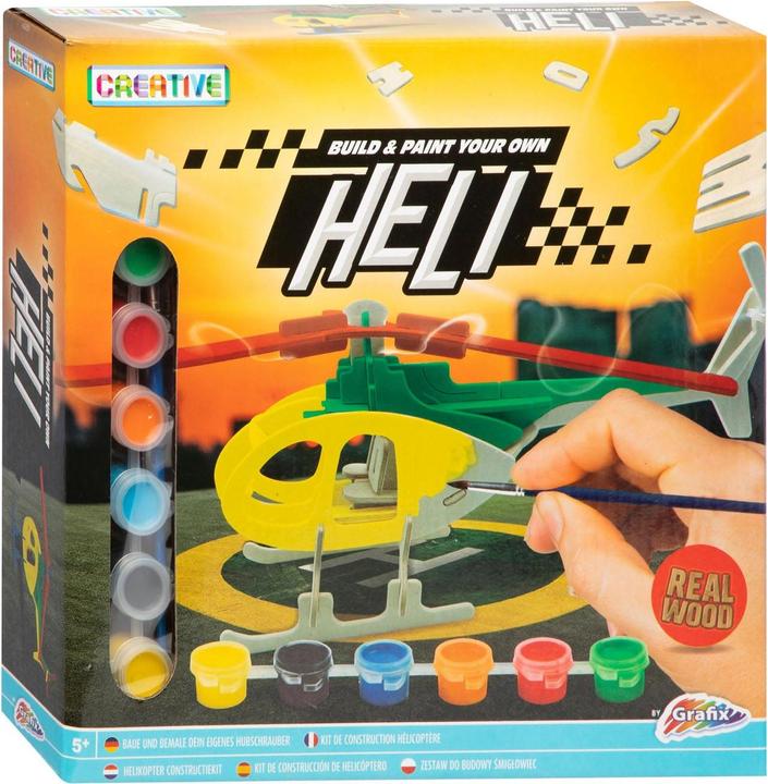 Image du produit Grafix Kit de construction et de peinture en bois - Hélicoptère