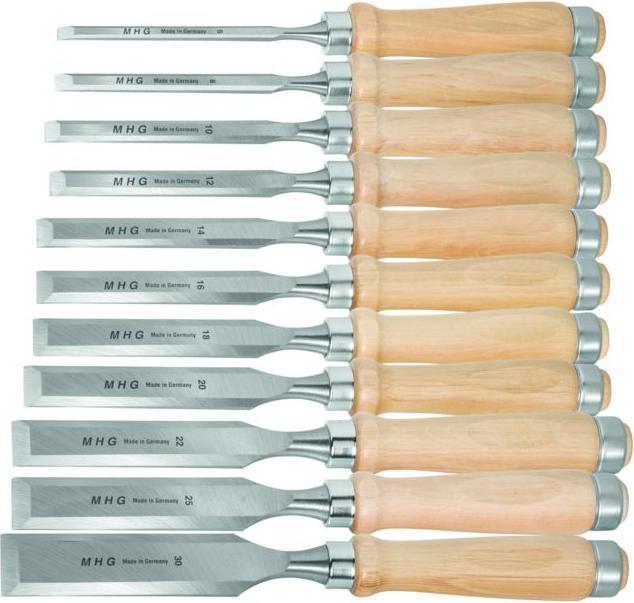 MHG Chisel set with wooden handle, number of chisels: 11