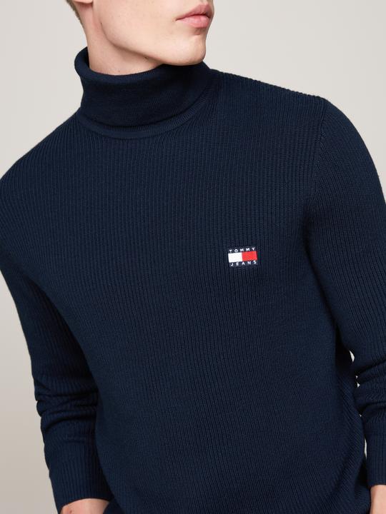 Produktbild Tommy Hilfiger Tommy Jeans Slim Fit Coltrui met wol - Donkerblauw - Maat S (S)