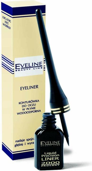 Actual product image Eveline Cosmetics Liquid Precision 2000 Percent Liquid Eyeliner4 ml (Black)