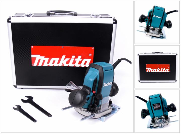 Actual product image Makita RP 0900 K - 900 Watt router 8 mm in aluminium tool box