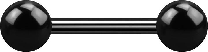 Actual product image Star Piercing Barbell black with two balls (without brass, Surgical steel 316L)