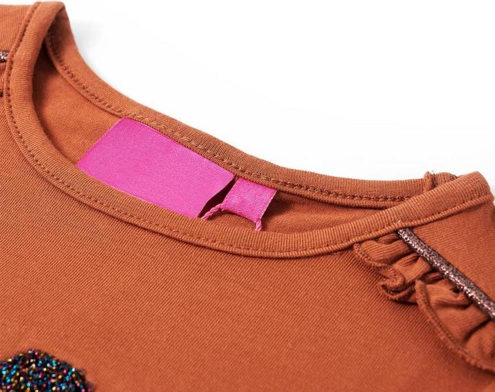 Actual product image VidaXL Children's long-sleeved shirt Cognac 104,Material: 95 % cotton. 5 (104)