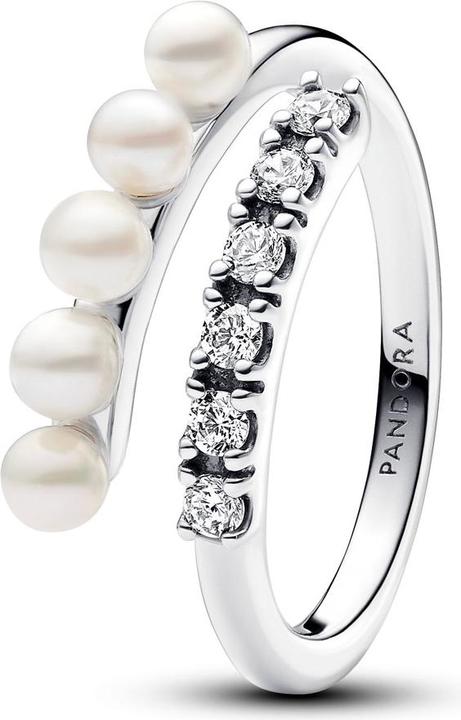Produktbild Pandora Behandelte Süsswasserzuchtperlen & Pavé Offener Ring (52, 925 Silber)