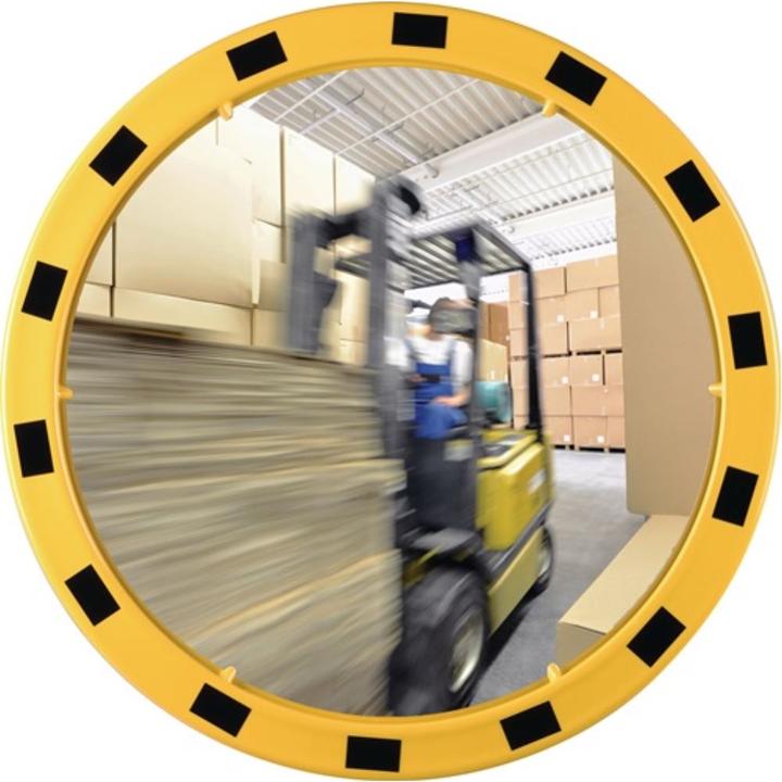 Actual product image Dancop Safety/traffic mirror D.800mm acrylic,yellow/black approx.110degree-vieww.22m (Ø 80 cm)