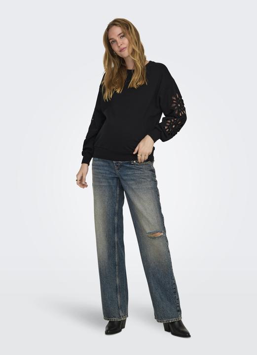 Actual product image Only Maternity Regular fit Round neck Maternity Low shoulder sweatshirt Sweatshirt (XXL)