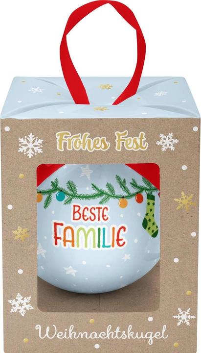 Produktbild Sheepworld Weihnachtskugel «Beste Familie» Ø 8.5 cm, Hellblau (1 -teilig)