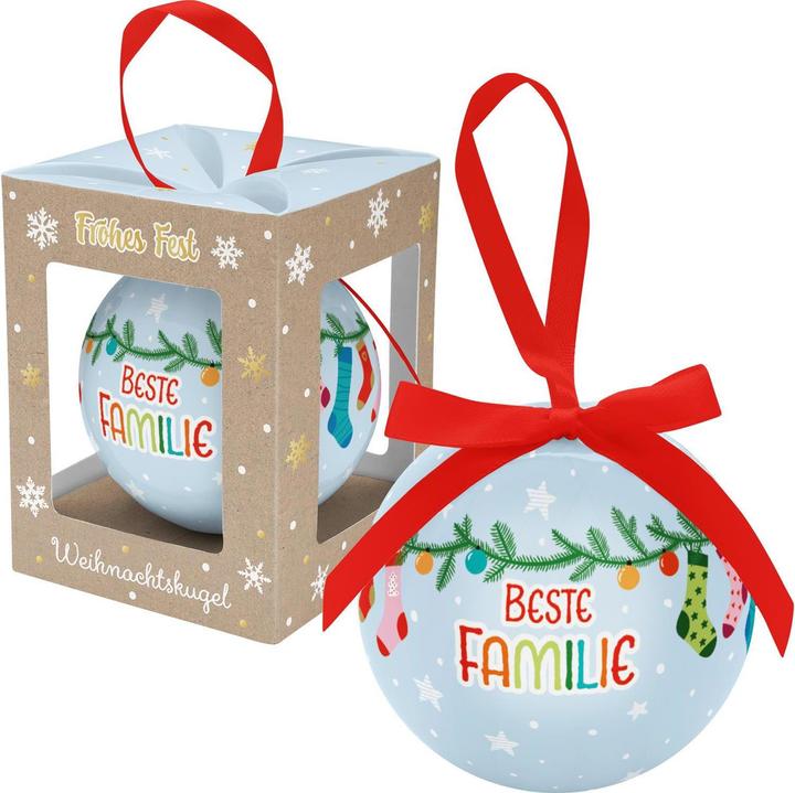 Produktbild Sheepworld Weihnachtskugel «Beste Familie» Ø 8.5 cm, Hellblau (1 -teilig)