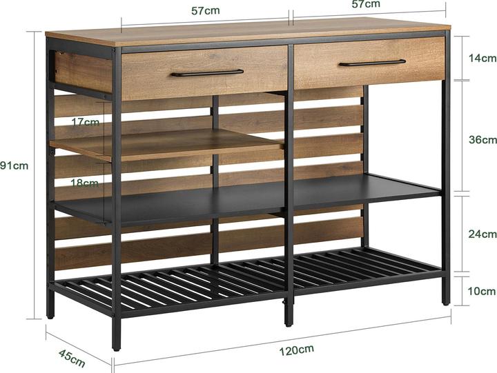 Produktbild SoBuy Kücheninsel (120 x 45 x 91 cm)