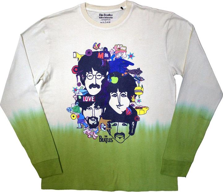 The Beatles Yellow Submarine Heads Collage Wash (Longsleeve)
