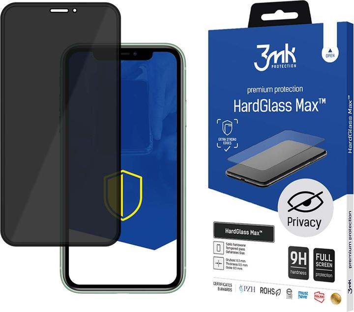 Immagine prodotto 3MK HardGlass Max Privacy for iPhone 11 Pro Max black frame (1 Pezzo/i, Apple iPhone 11 Pro Max)