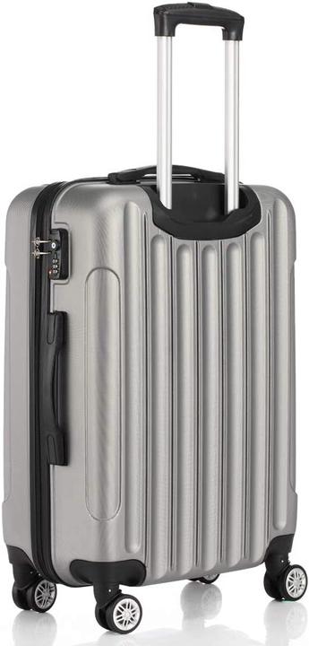 Immagine prodotto Leadzm 4 rotoli grigio argento (Bagaglio a mano (fino a 50 litri), M (50 - 90l), L (90 - 115l))