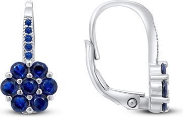 Image du produit Brilio Silver - Boucles d'oreilles fleur en argent avec zircons noirs EA73