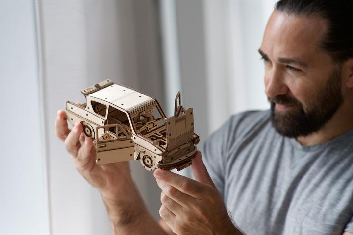 Actual product image Ugears Flying Ford Anglia