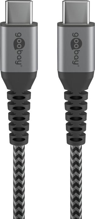 Goobay Cavo USB-C di, in tessuto, spina in metallo, extra robusto (0.50 m, USB 2.0)