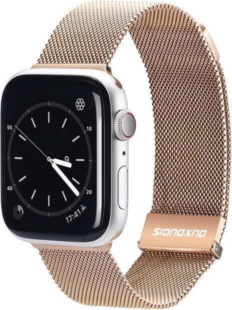 Dux Ducis Milanese Pro Bracelet Apple Watch 42/44/45/49MM - Or (42 mm, 45 mm, 49 mm, 44 mm, Acier inoxydable, Apple Watch SE (2022/2023), Apple Watch SE, Apple Watch Series 6, Apple Watch Series 9, Apple Watch Series 4, Apple Watch Series 8, Apple Watch Series 3, Apple Watch Ultra 2, Apple Watch Series 5, Apple Watch Ultra, Apple Watch Series 7)