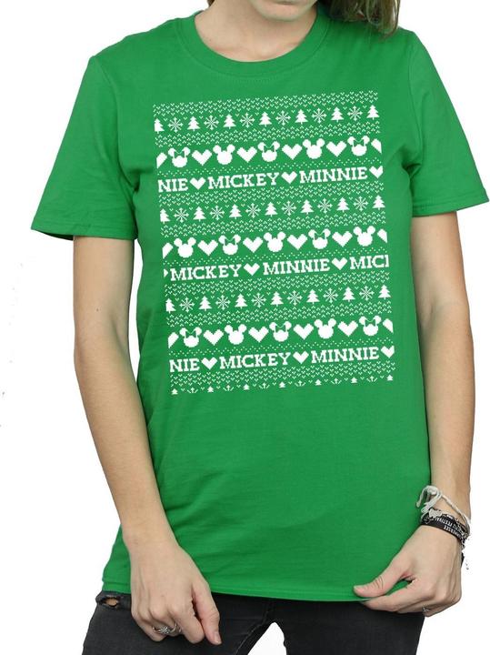Produktbild Disney Mickey And Minnie Christmas Fair Isle TShirt (XXL)