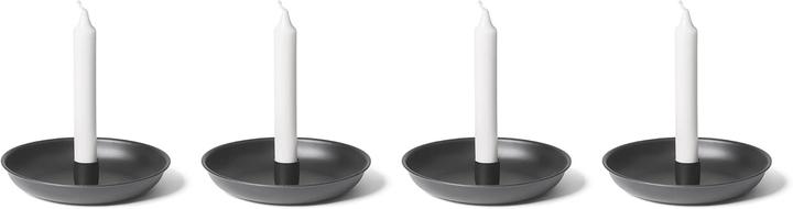 Actual product image Novaliv Set of 2 Stick Candle Holders 18cm Metal Candle Holder Advent Wreath Round Table Candles BLACK (18 x 18 cm)